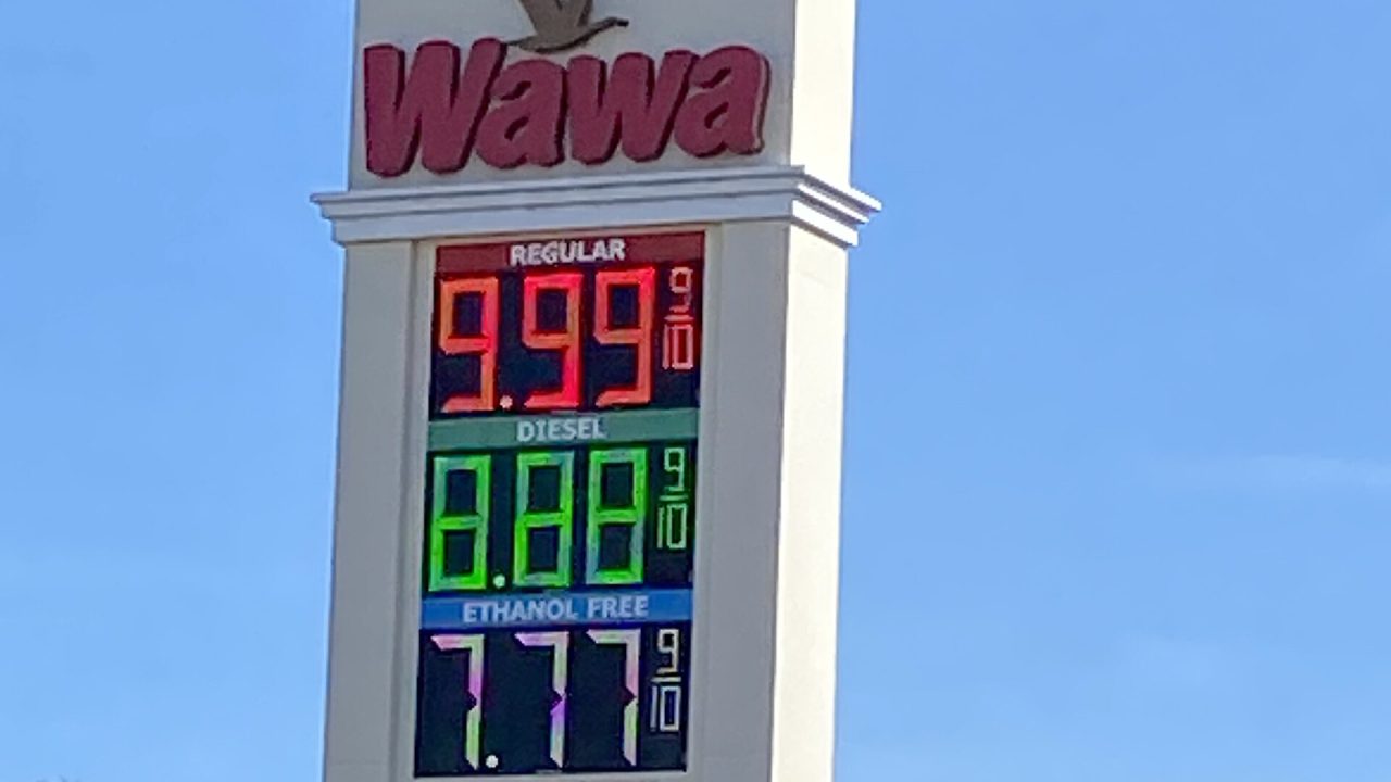 A gas station price sign in Lecanto, Florida (file photo)
