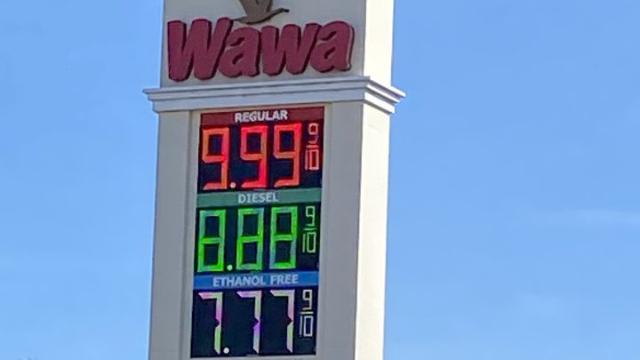 A gas station price sign in Lecanto, Florida (file photo)