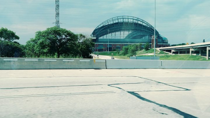 American Family Field, the Milwaukee Brewers' home ballpark, seen from Interstate 94 (file photo)