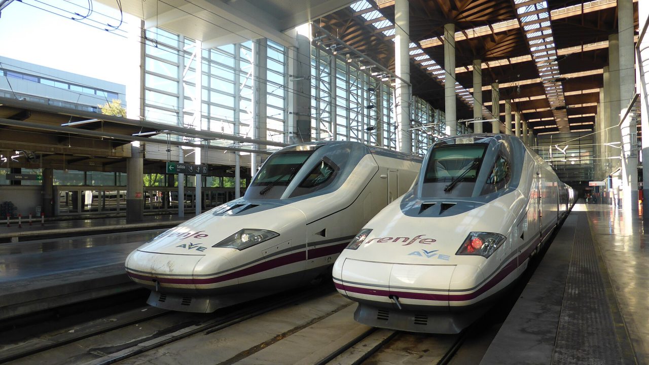 A Renfe high-speed AVE train at Madrid's Puerta de Atocha station (file photo, not from the crash site)