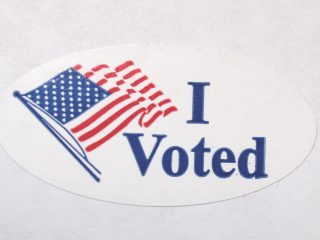 An "I Voted" sticker