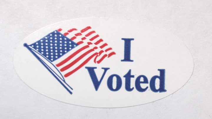 An "I Voted" sticker