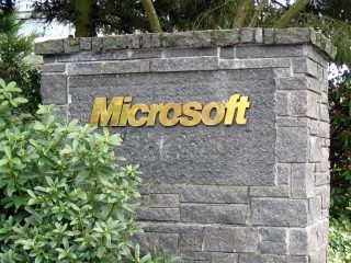 Microsoft corporate sign