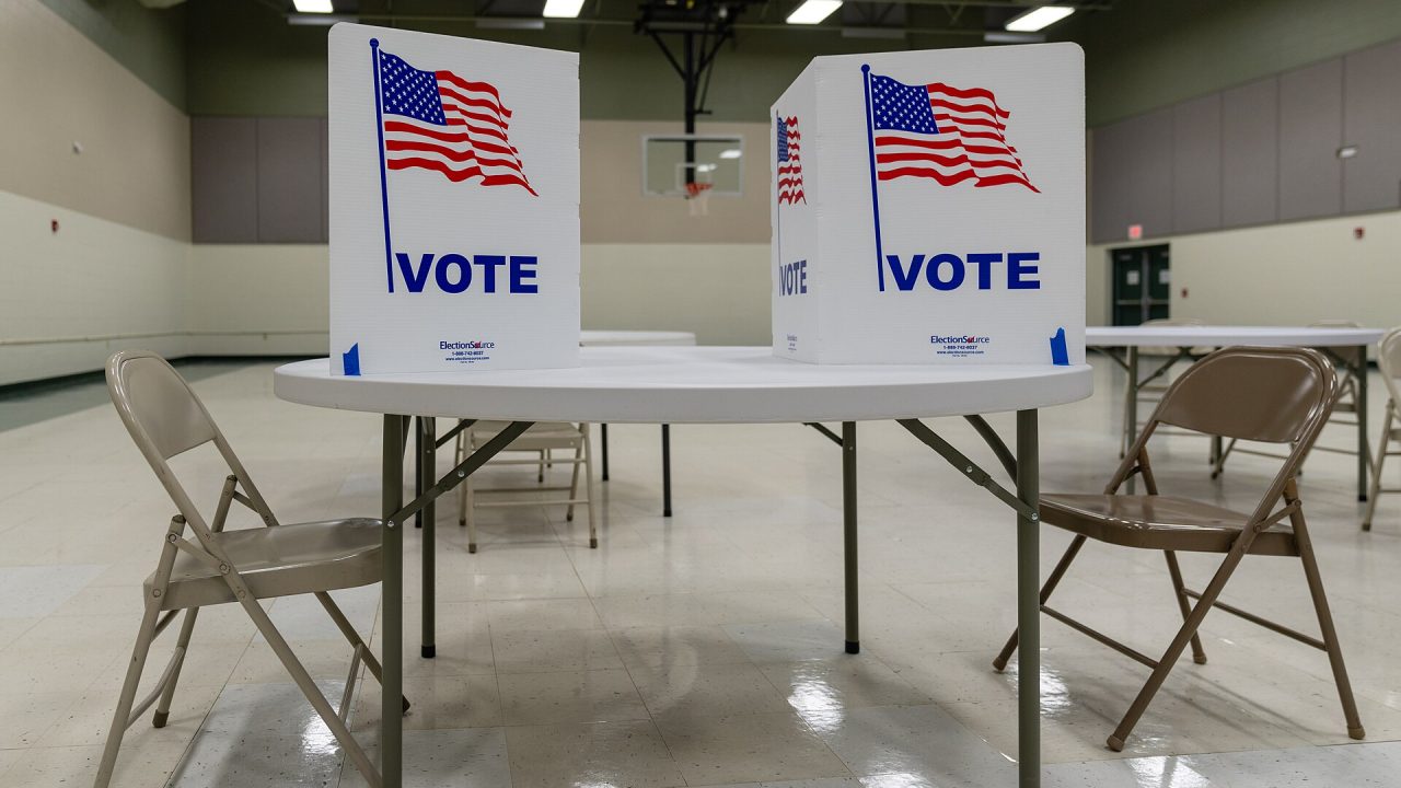 Voting booths inside a polling place in Grand Rapids, Minnesota, on Election Day (file photo)